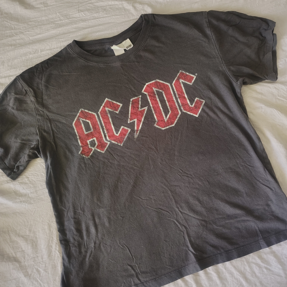 H&M AC/DC Graphic Tee - Charcoal and Red
